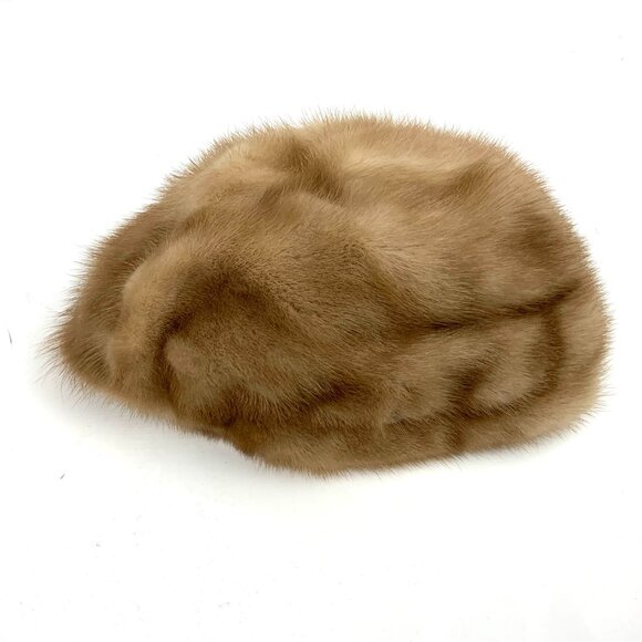 Pastel Mink Fur Hat Bucket Style Genuine Fur Sz 22" - Picture 14 of 15